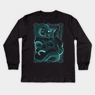 Skull with Snake 01 Kids Long Sleeve T-Shirt